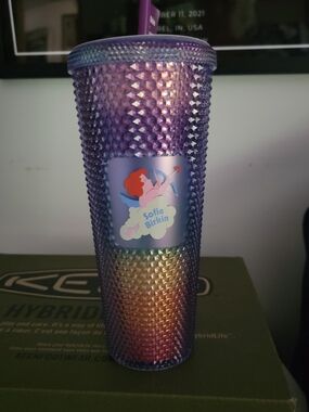 Starbucks Purple Iridescent Studded Tumbler with Rainbow Interior